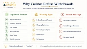 Common Reasons Casinos Refuse Withdrawals