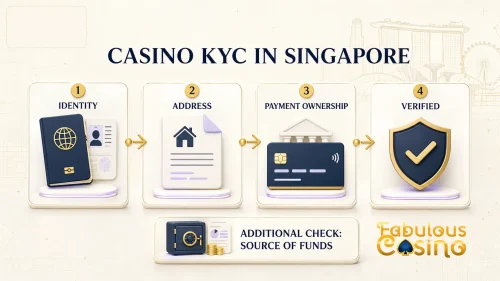 Casino KYC in Singapore showing identity, address, payment ownership and verification checks