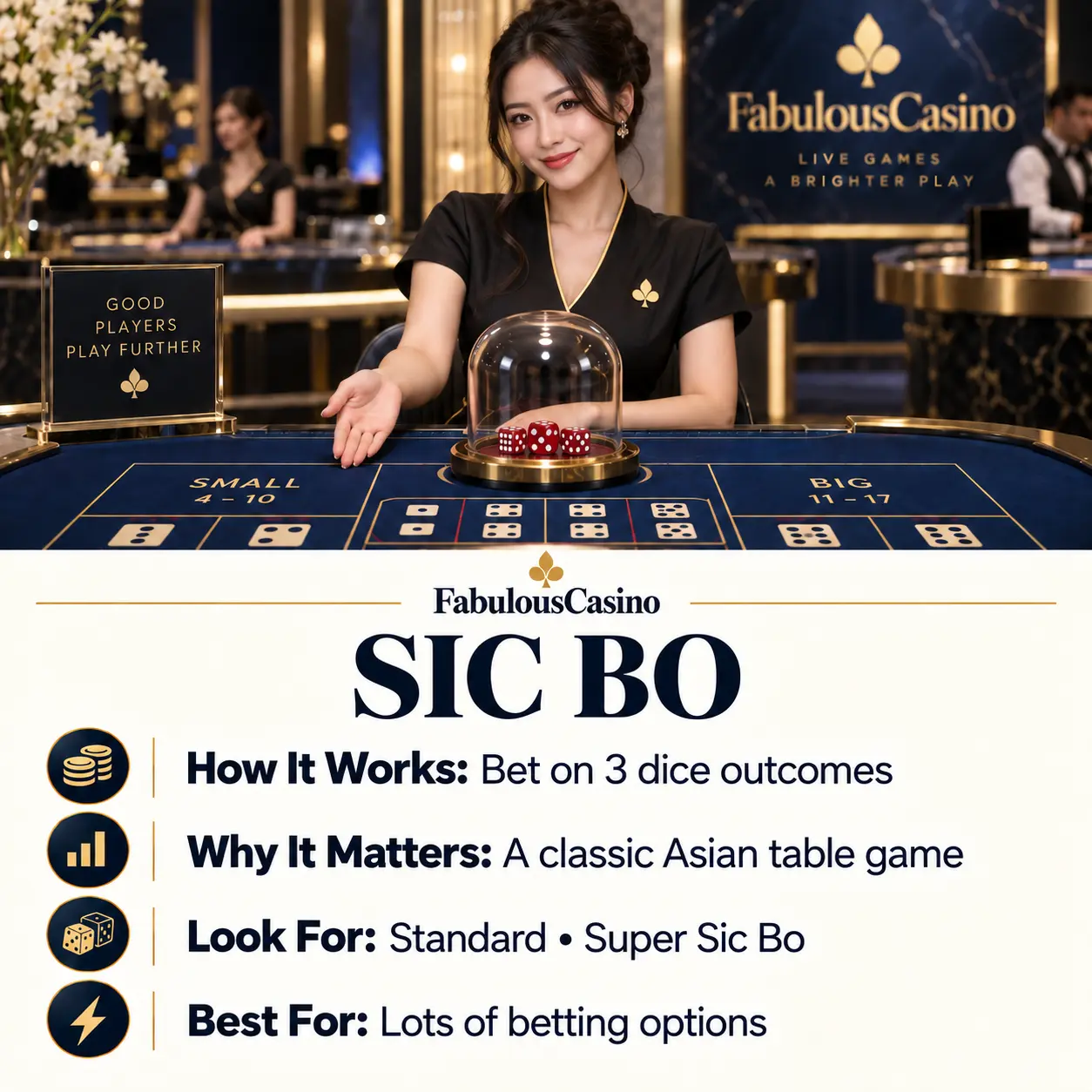 Singaporean live dealer sicbo