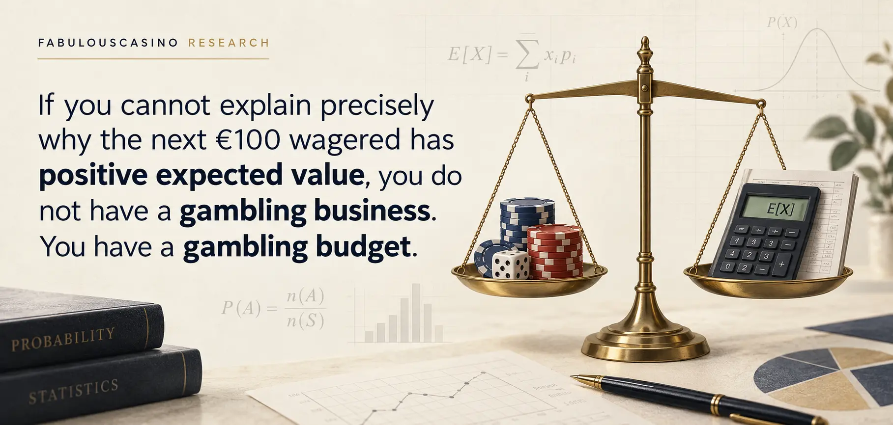 Casino gambling business or budget explained through positive expected value